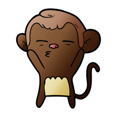 cartoon suspicious monkey