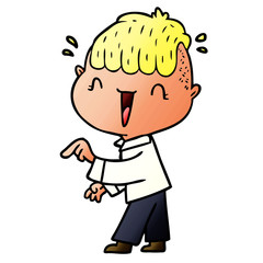 cartoon happy boy surprised