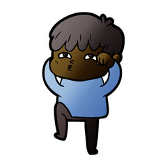 Obraz premium cartoon curious man