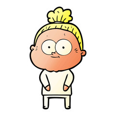 cartoon happy old woman