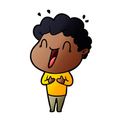 cartoon happy man laughing