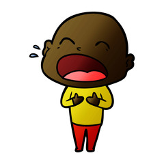 cartoon shouting bald man