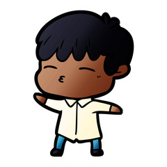 cartoon curious boy