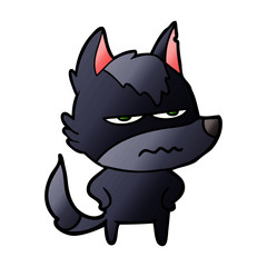 cartoon annoyed wolf