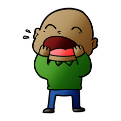 cartoon shouting bald man