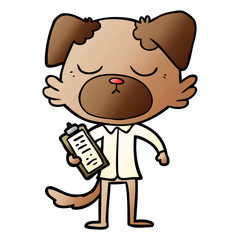 cute cartoon dog wearing office shirt