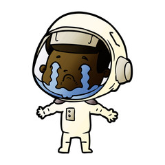 cartoon crying astronaut