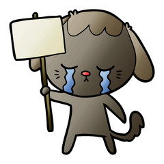 cartoon dog crying
