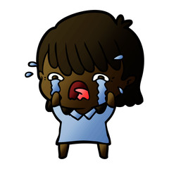 Obraz premium cartoon girl crying
