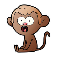 cartoon shocked monkey