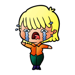 cartoon girl crying