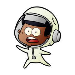 cartoon surprised astronaut