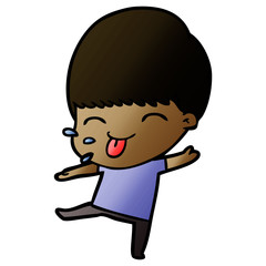 cartoon boy sticking out tongue