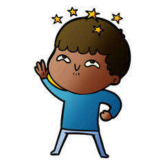 Obraz premium cartoon amazed boy