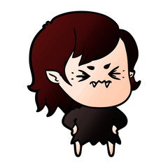 annoyed cartoon vampire girl