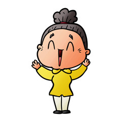 cartoon happy old lady