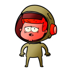 cartoon tired astronaut