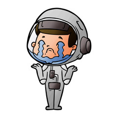 cartoon crying astronaut