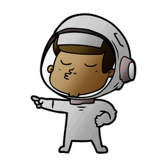 cartoon confident astronaut