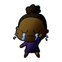 cartoon crying old lady