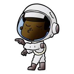 cartoon confident astronaut