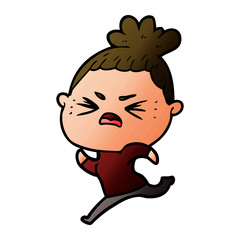 cartoon angry woman