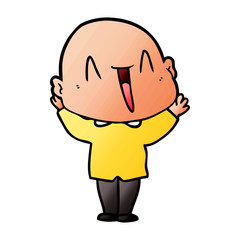 Obraz premium happy cartoon bald man