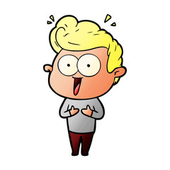 cartoon staring man
