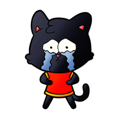 cartoon crying cat