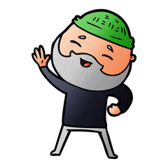 Obraz premium cartoon happy bearded man