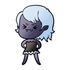 annoyed cartoon vampire girl