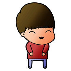 happy cartoon boy