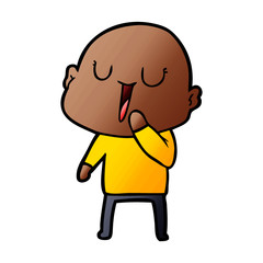 Obraz premium happy cartoon bald man