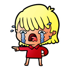 cartoon girl crying