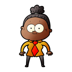 cartoon happy old woman