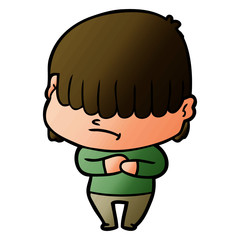 cartoon boy with untidy hair