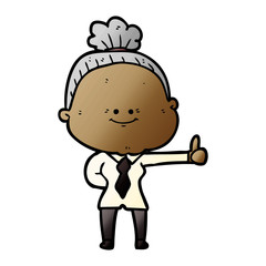 Obraz premium cartoon happy old woman