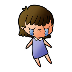 cartoon woman crying