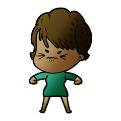 cartoon frustrated woman