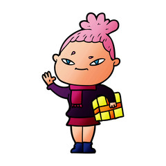 cartoon woman