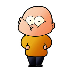 Fototapeta premium cartoon bald man staring