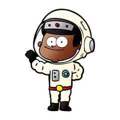 happy astronaut cartoon