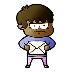 annoyed cartoon boy