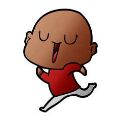 Obraz premium happy cartoon bald man