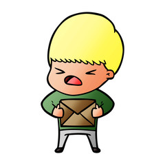cartoon stressed man