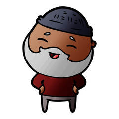 cartoon happy bearded man
