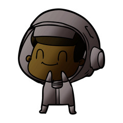 happy cartoon astronaut