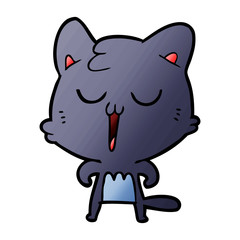 Obraz premium cartoon cat singing