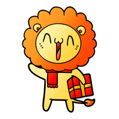 happy cartoon lion