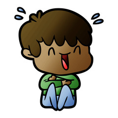 cartoon laughing boy